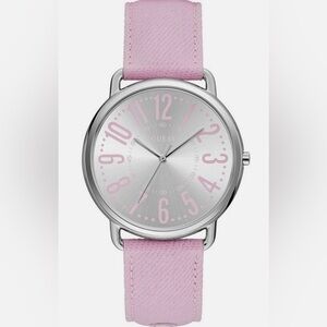 New GUESS Ladies Dress Canvas Leather Watch - W1068L8